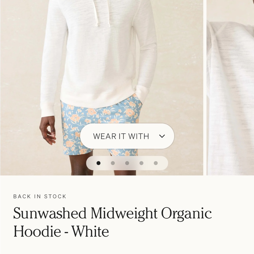 Faherty Organic Cotton Shirt - Cream new large